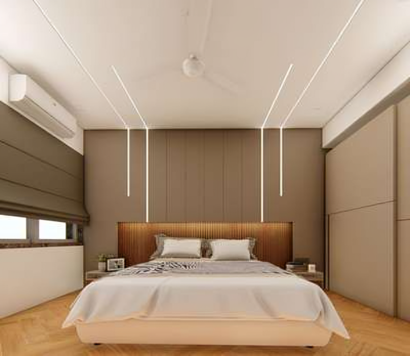 POP Design for a Bedroom Without a False Ceiling (1)