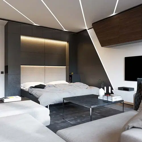 minimalist pop strip design for bedroom