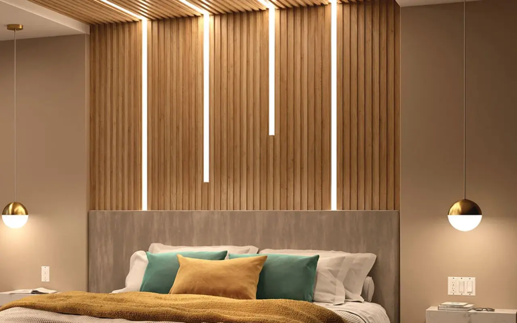 vertical strips pop bedroom wall